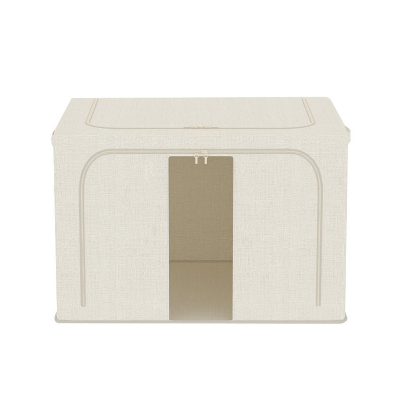 Faltbare Aufbewahrungsbox aus natürlichem Sackleinen mit Stahlrahmen