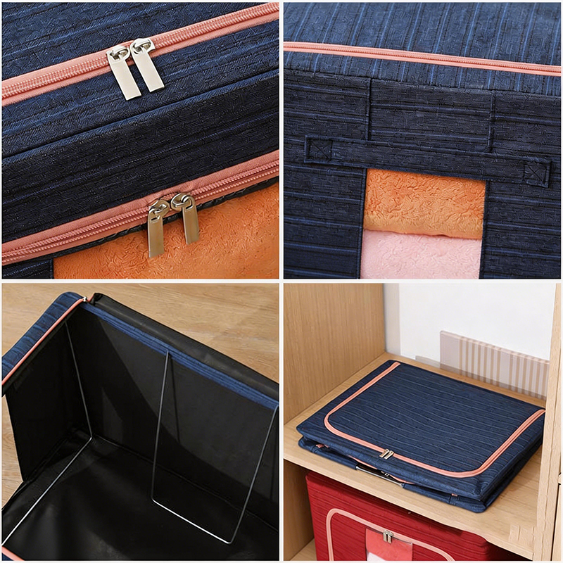 Faltbare Aufbewahrungsbox aus kationischem Stahl mit Fenster Faltbare Aufbewahrungsbox aus kationischem Stahl mit Fenster