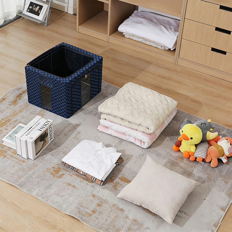 Dicke, zusammenklappbare Aufbewahrungsbox aus Jacquardstoff