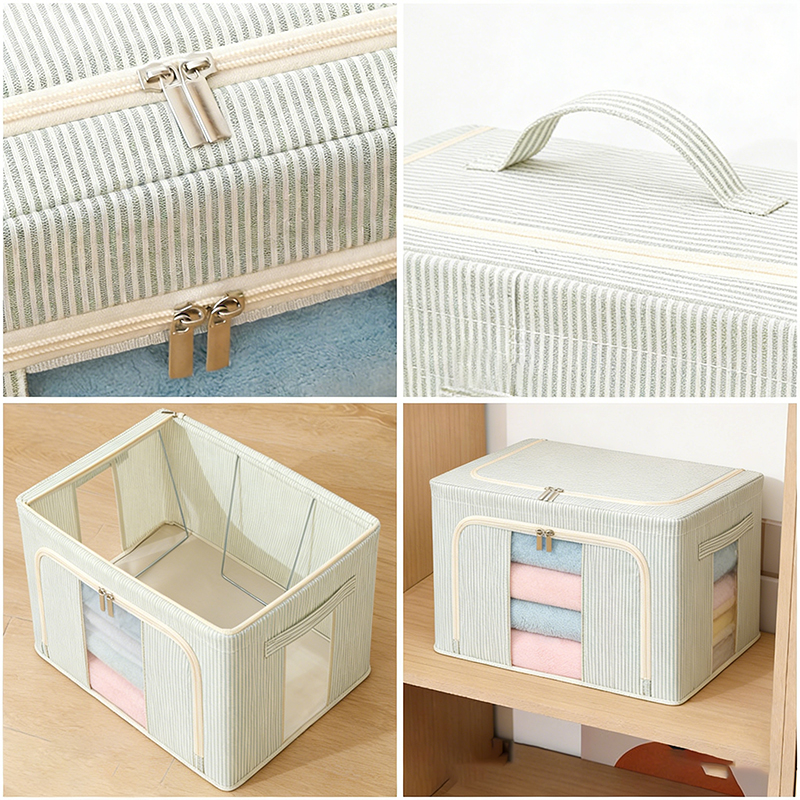 Faltbare, stapelbare Aufbewahrungsboxen aus Leinenstoff