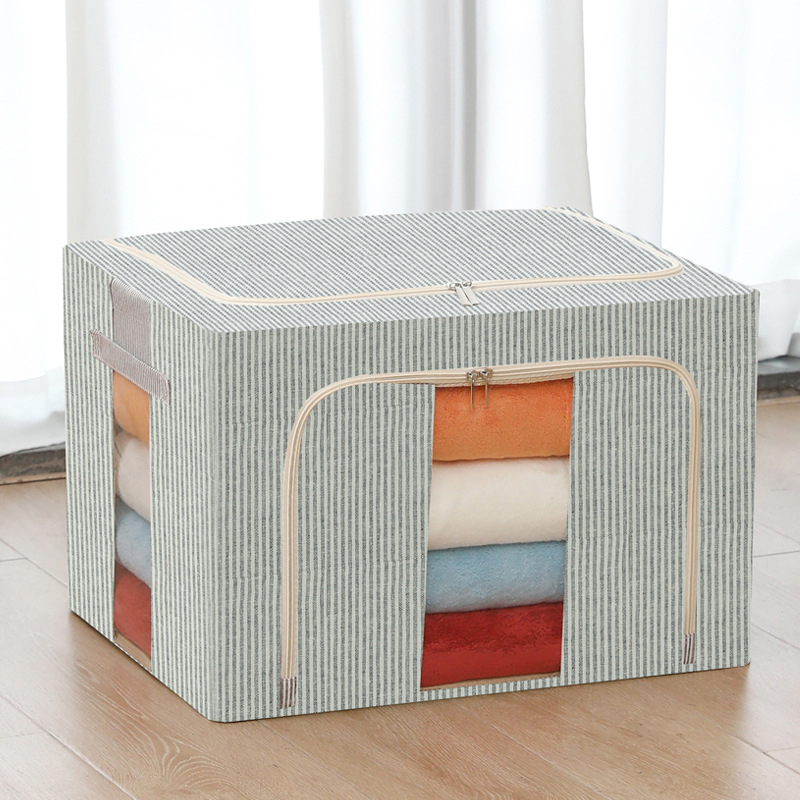 Faltbare, stapelbare Aufbewahrungsboxen aus Leinenstoff