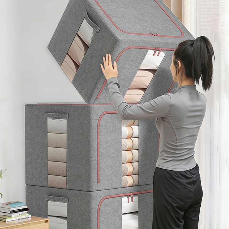 Organizer für Aufbewahrungsboxen aus Baumwollleinen für den Haushalt